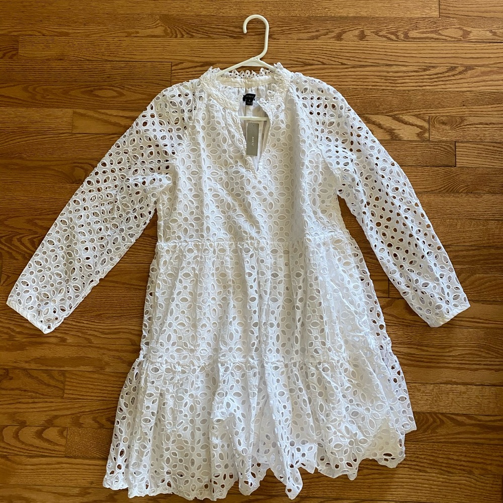 NEW never worn, white eyelid JCrew dress